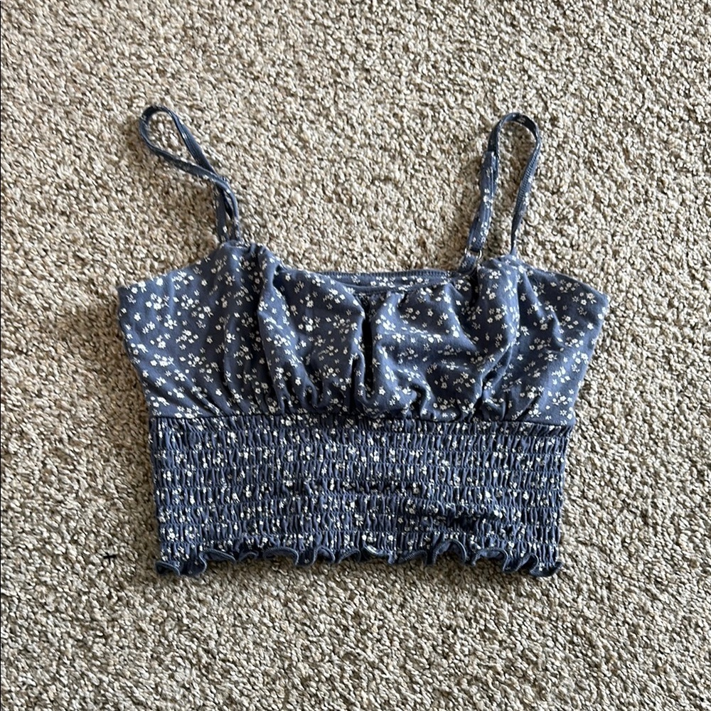 Hollister Ruched Floral Crop Top - Small
